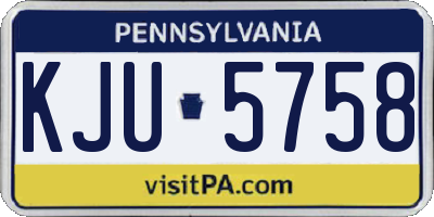 PA license plate KJU5758