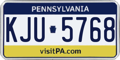 PA license plate KJU5768