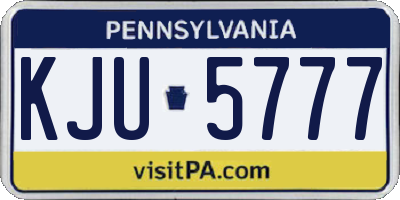 PA license plate KJU5777