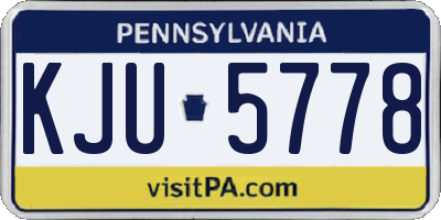 PA license plate KJU5778