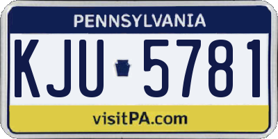 PA license plate KJU5781