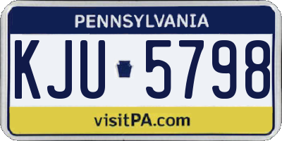 PA license plate KJU5798