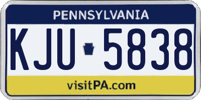 PA license plate KJU5838