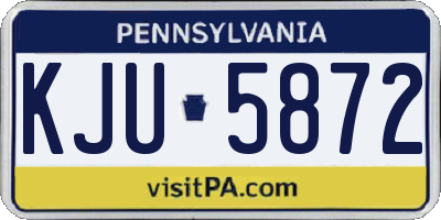 PA license plate KJU5872