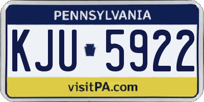 PA license plate KJU5922