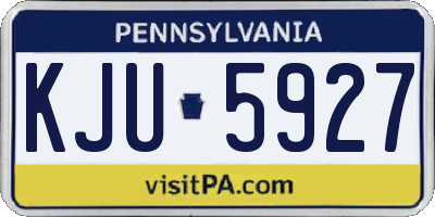 PA license plate KJU5927