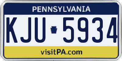 PA license plate KJU5934