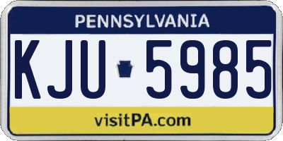 PA license plate KJU5985