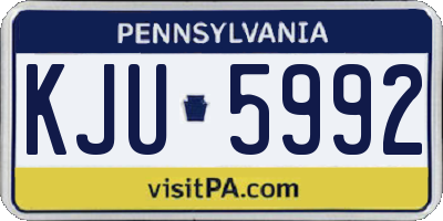 PA license plate KJU5992