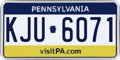 PA license plate KJU6071