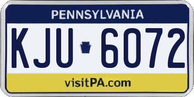 PA license plate KJU6072