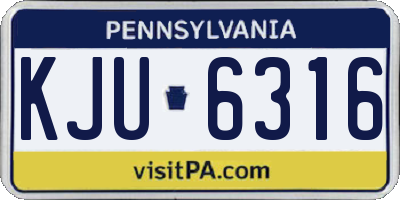 PA license plate KJU6316