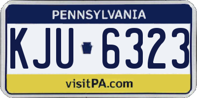 PA license plate KJU6323