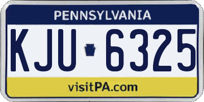 PA license plate KJU6325
