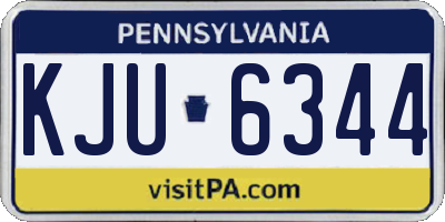 PA license plate KJU6344