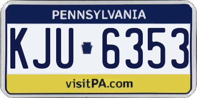 PA license plate KJU6353