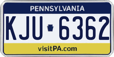 PA license plate KJU6362