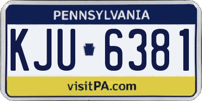PA license plate KJU6381