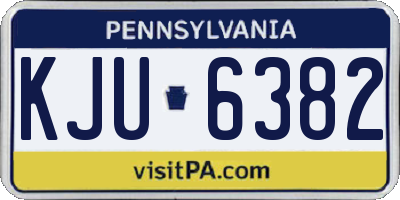 PA license plate KJU6382