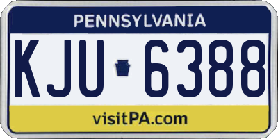 PA license plate KJU6388