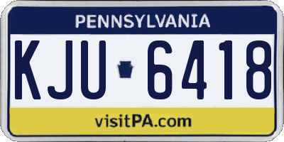PA license plate KJU6418