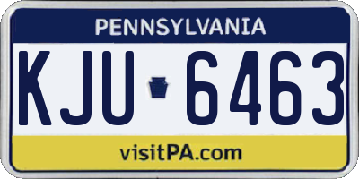 PA license plate KJU6463