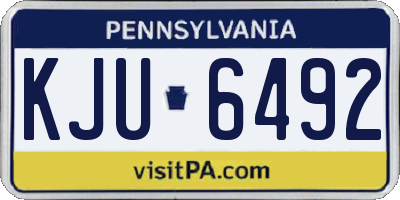 PA license plate KJU6492