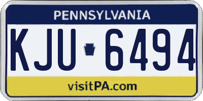 PA license plate KJU6494