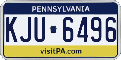 PA license plate KJU6496