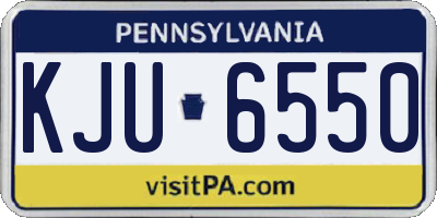 PA license plate KJU6550