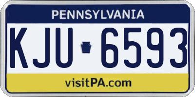 PA license plate KJU6593