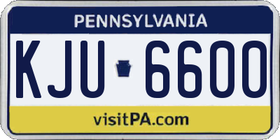 PA license plate KJU6600