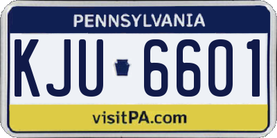 PA license plate KJU6601