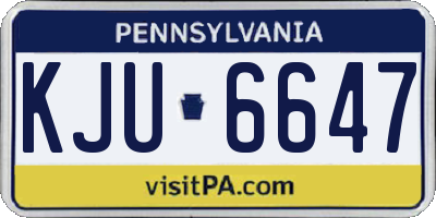 PA license plate KJU6647