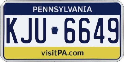 PA license plate KJU6649