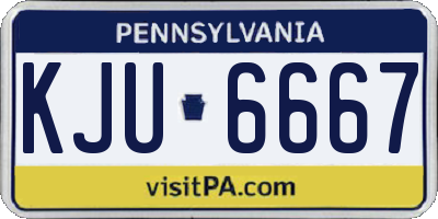 PA license plate KJU6667