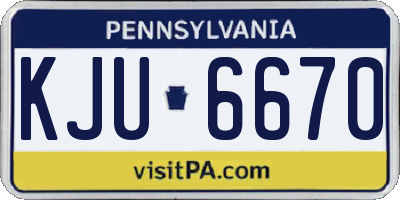 PA license plate KJU6670