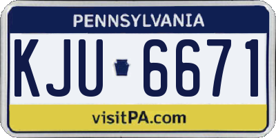 PA license plate KJU6671