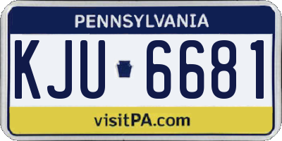 PA license plate KJU6681