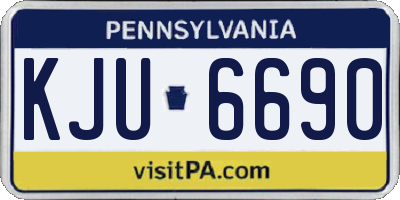PA license plate KJU6690