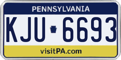 PA license plate KJU6693