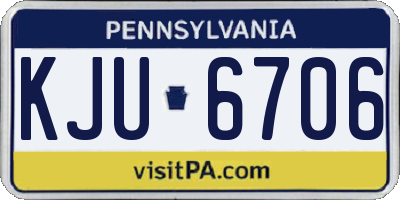 PA license plate KJU6706