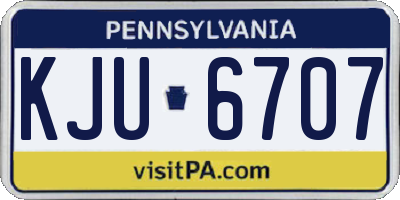 PA license plate KJU6707