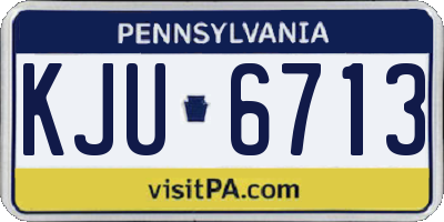 PA license plate KJU6713