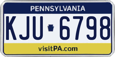 PA license plate KJU6798