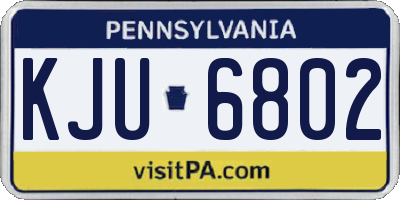 PA license plate KJU6802