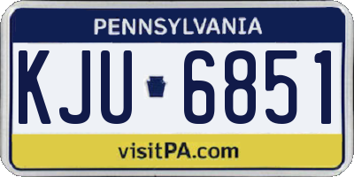 PA license plate KJU6851