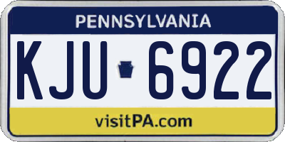 PA license plate KJU6922