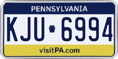 PA license plate KJU6994