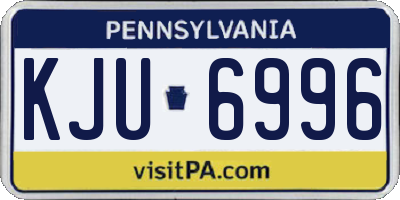 PA license plate KJU6996
